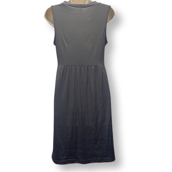 NWOT - Gray Ribbed High Neck Sleeveless Mini Dress - Size Medium - Picture 2 of 4